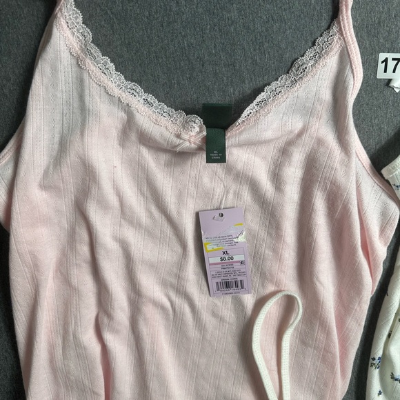 NWT XL Wild Fable Lace Trim Camisole Trio - Pink,  White, Floral - Picture 2 of 4